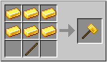 Golden Hammer | How to craft golden hammer in Minecraft | Minecraft Wiki