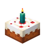 Торт с бирюзовой свечой в Майнкрафте