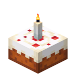 Cake with White Candle in Minecraft
