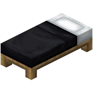 Чёрная кровать в Майнкрафте