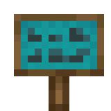 Cyan Canvas Sign in Minecraft