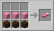 How to craft pink bed in Minecraft