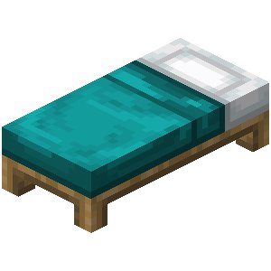 Cyan Bed in Minecraft