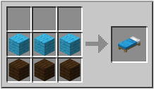 How to craft light blue bed in Minecraft