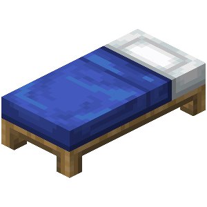 Синяя кровать в Майнкрафте