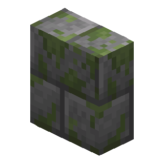 Vertical Mossy Stone Brick Slab in Minecraft