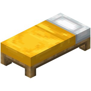 Жёлтая кровать в Майнкрафте