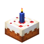Cake with Blue Candle in Minecraft