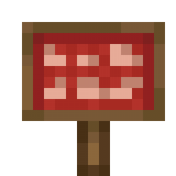 Red Canvas Sign in Minecraft
