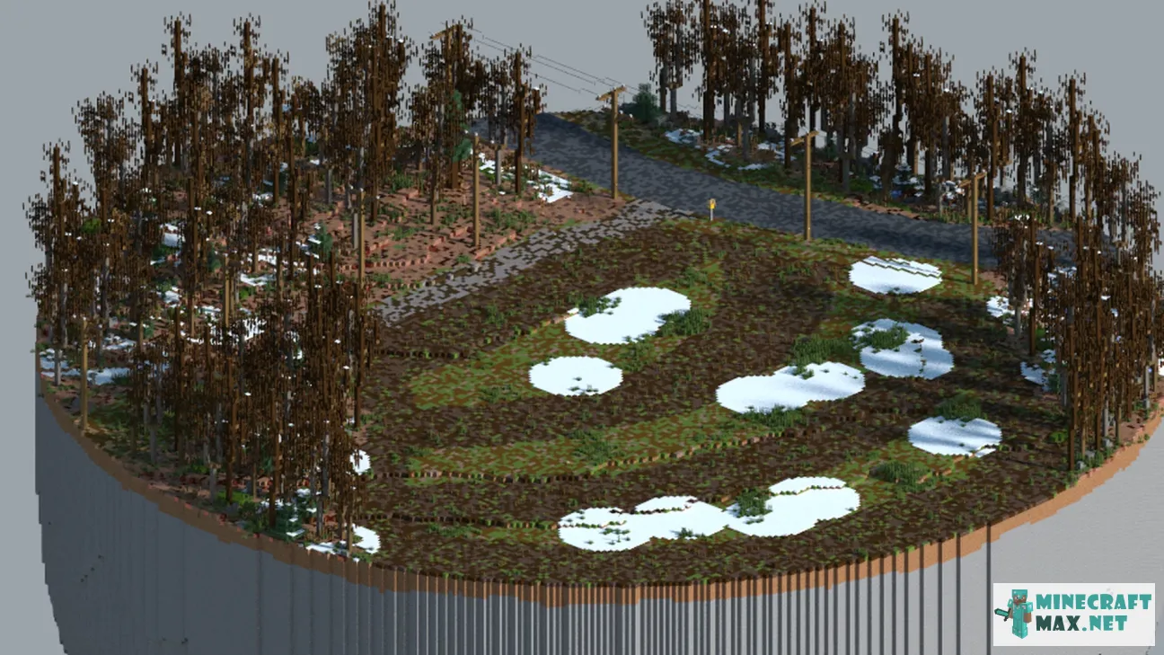 Terrain practice: Dull winter farm | Download map for Minecraft: 1