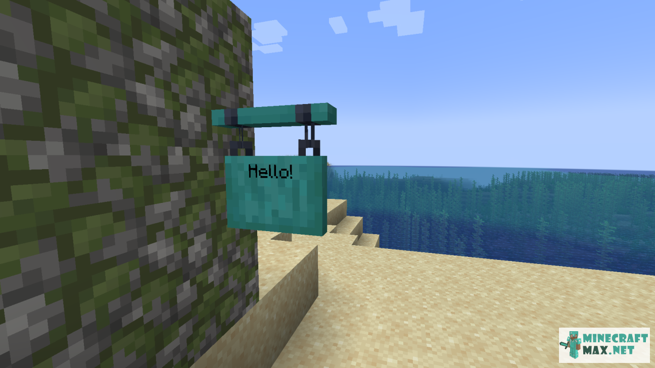 Warped Hanging Sign in Minecraft | Screenshot 1