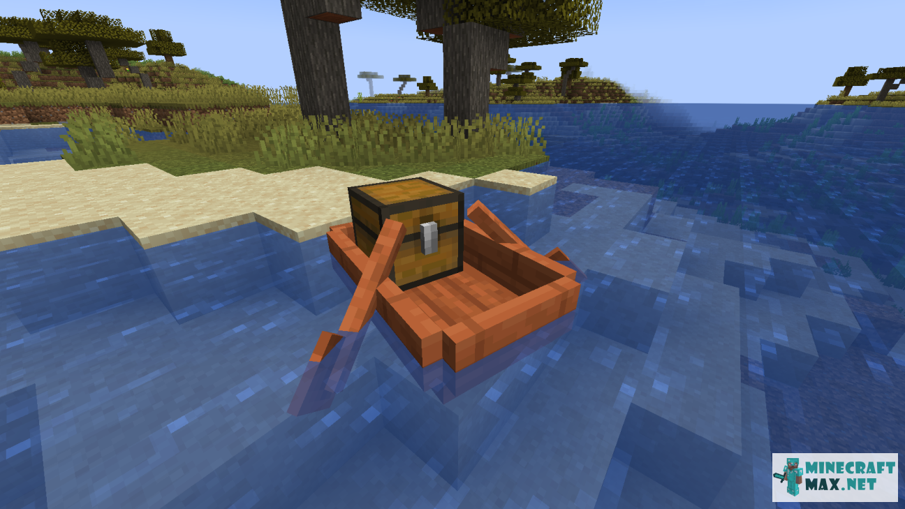 Acacia Boat with Chest in Minecraft | Screenshot 1