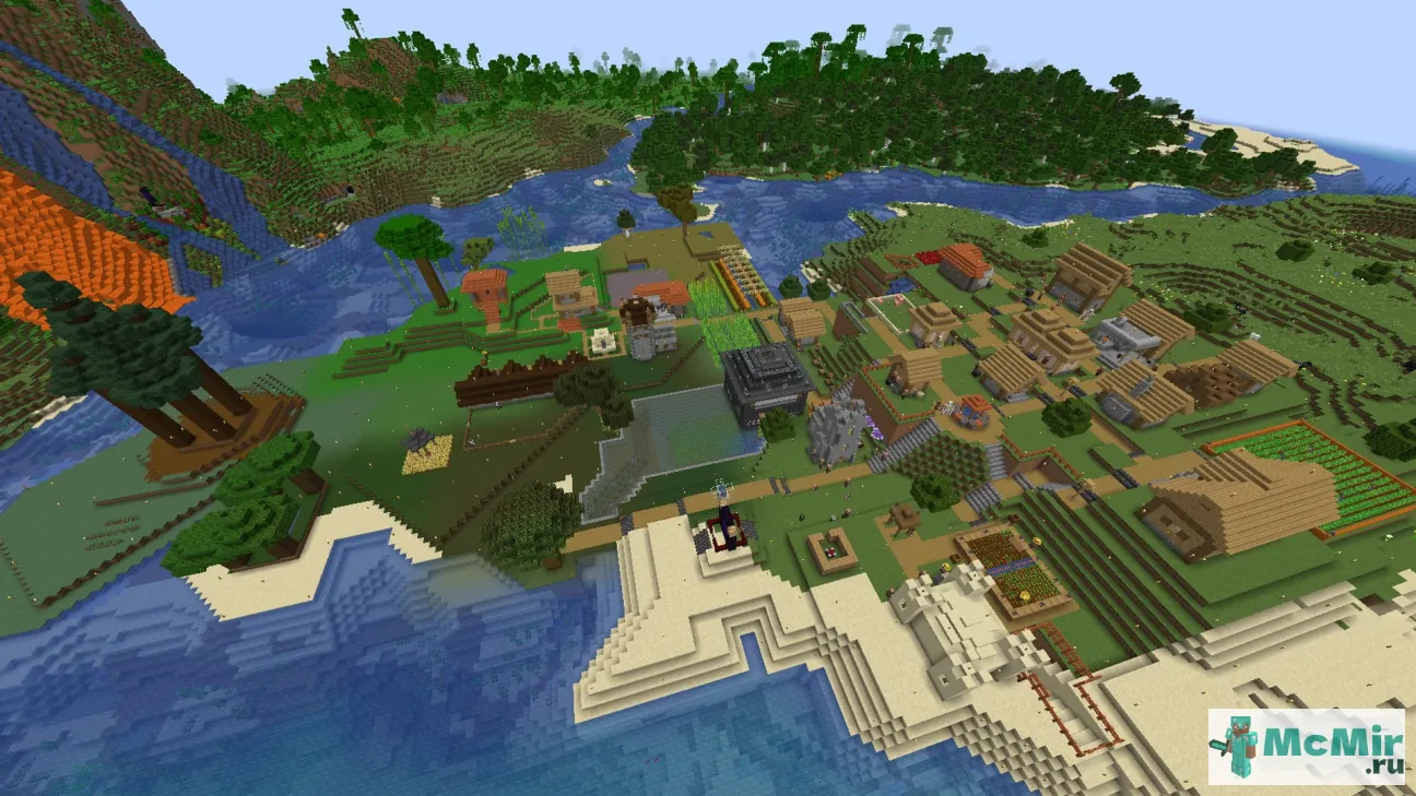 Карта Деревня на берегу океана | Скачать карту Майнкрафт: 1
