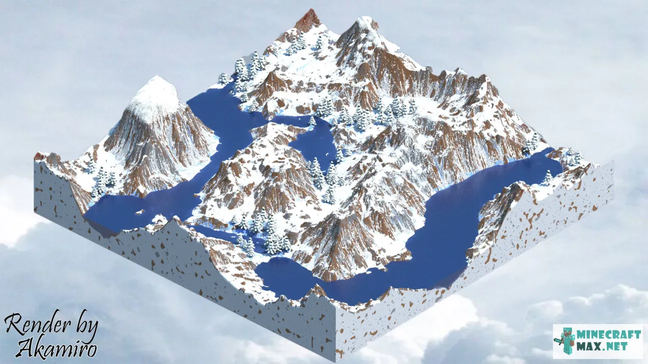 1000 | Custom Map | Snowy Mountain Biome | Download map for Minecraft: 1