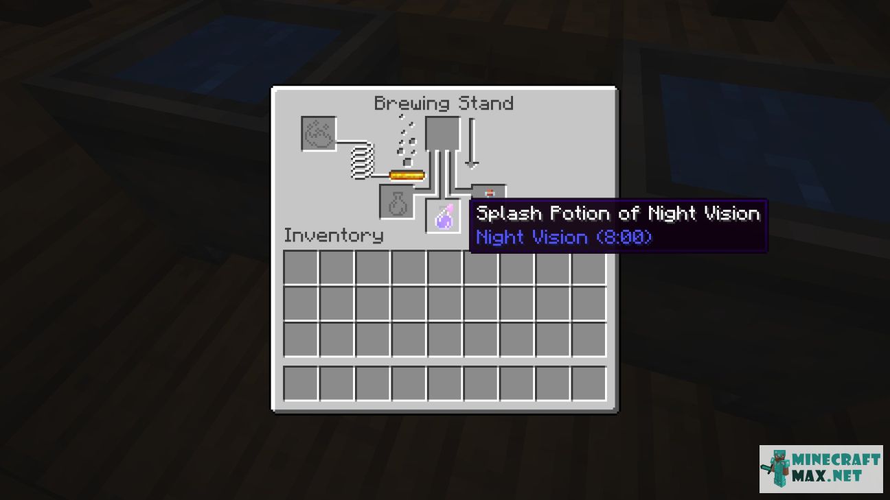 Splash Potion of Night Vision (long) in Minecraft | Screenshot 1