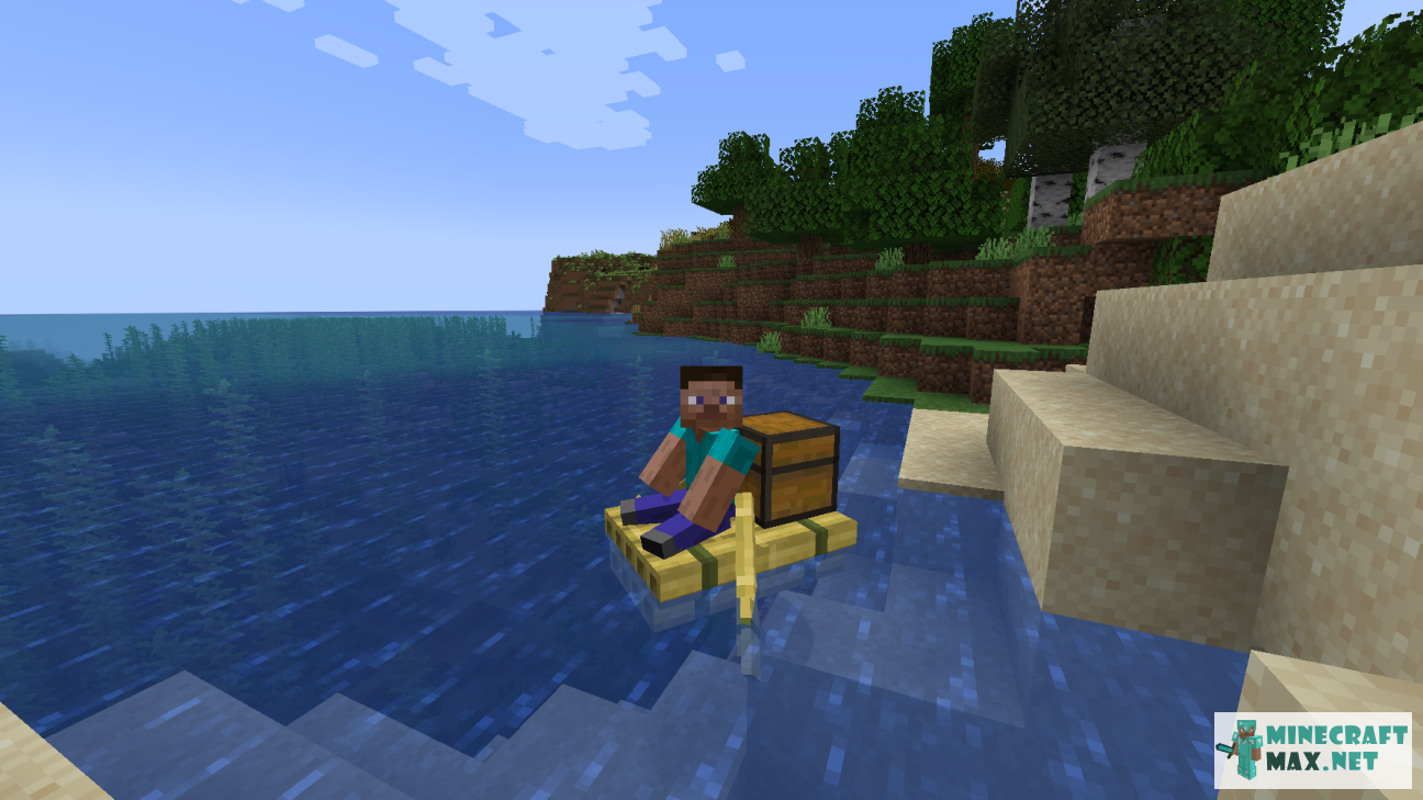 Bamboo Raft with Chest in Minecraft | Screenshot 2