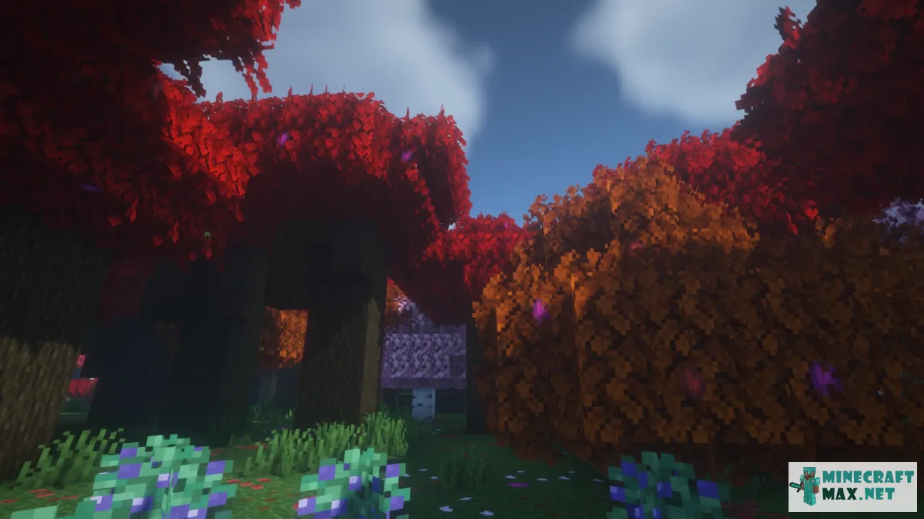 Alternate leaves Optifine ver. with Cherry birch and Red dark oak | Download texture for Minecraft: 1