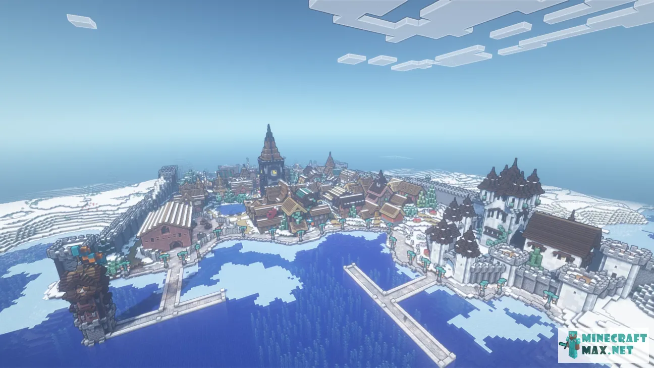 Snowy City | Download map for Minecraft: 1