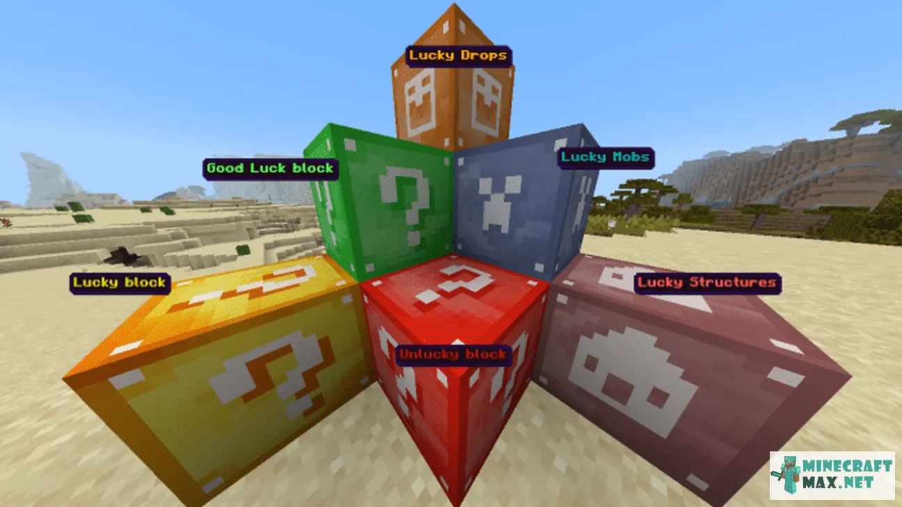 Lucky Block Add-on Mcpe / Mcbe | Lejupielādējiet modifikāciju Minecraft: 1