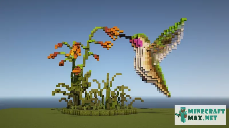 Hummingbird with a Flower | Download map for Minecraft: 1