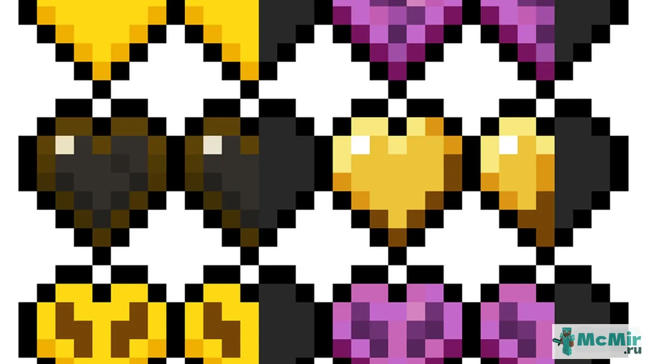 Текстура Желтые сердца и ломтики лимона | Скачать текстуру для Minecraft: 1
