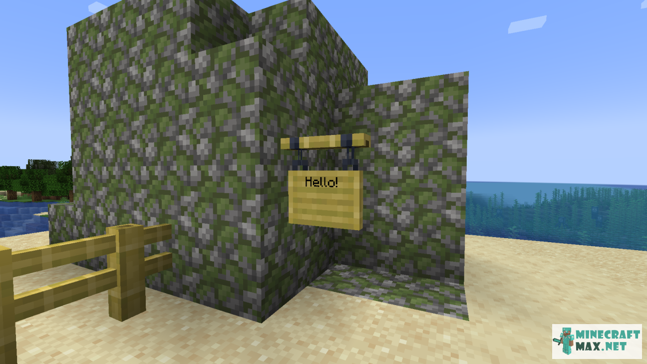 Bamboo Hanging Sign in Minecraft | Screenshot 1