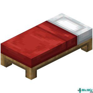 Красная кровать в Майнкрафте