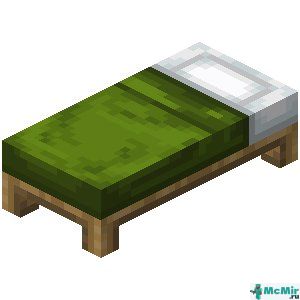 Зелёная кровать в Майнкрафте