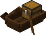 Как сделать грузовую лодку из тёмного дуба в Minecraft