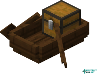 Dark Oak Boat with Chest in Minecraft