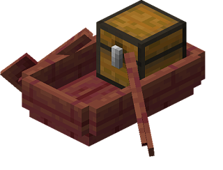 Mangrove Boat with Chest in Minecraft