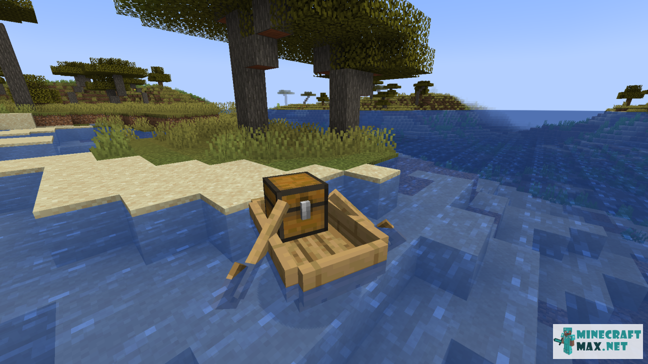 Oak Boat with Chest in Minecraft | Screenshot 1