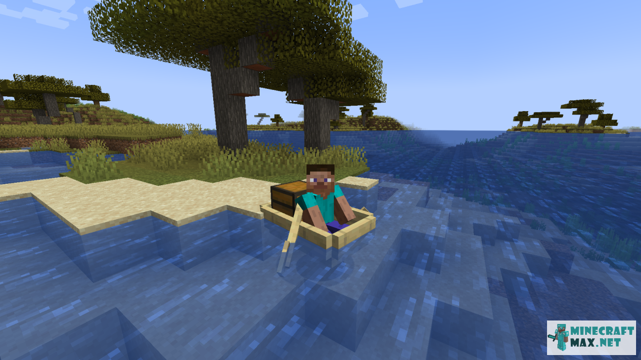 Birch Boat with Chest in Minecraft | Screenshot 2