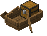 Как сделать еловую грузовую лодку в Minecraft