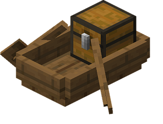 Spruce Boat with Chest in Minecraft