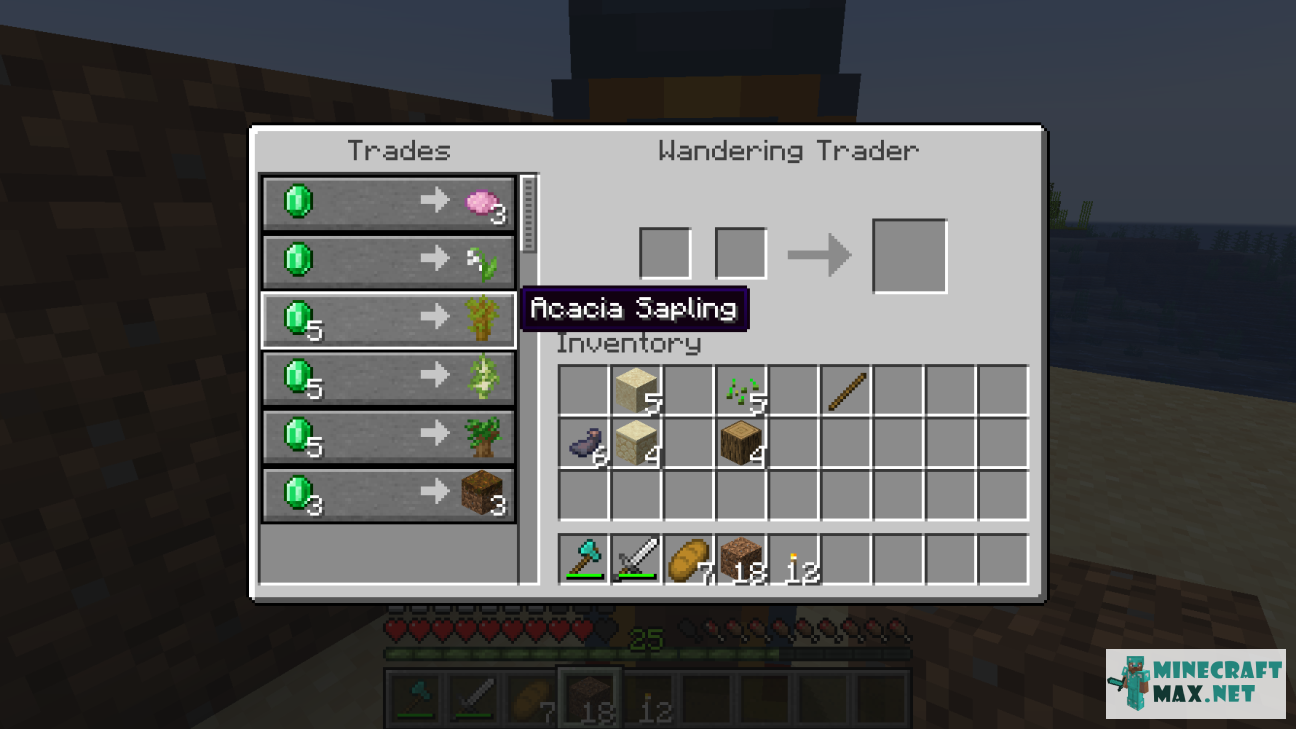 Quests Find the wandering Trader with acacia sapling for Minecraft | Screenshot 3