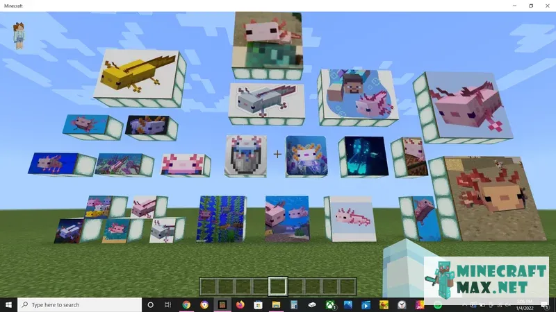 Axolotl paintings java | Download texture for Minecraft: 1