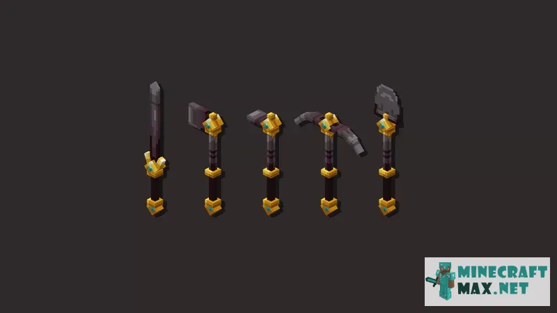 Fancy Netherite Tools | Download texture for Minecraft: 1