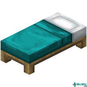 Бирюзовая кровать в Майнкрафте