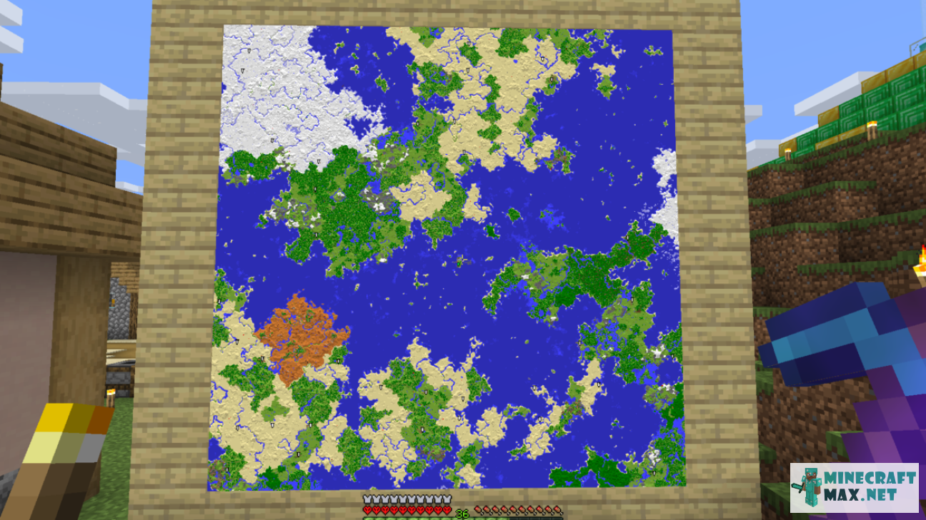 Quests Make a map of the area and put it in 4 frames for Minecraft | Screenshot 1