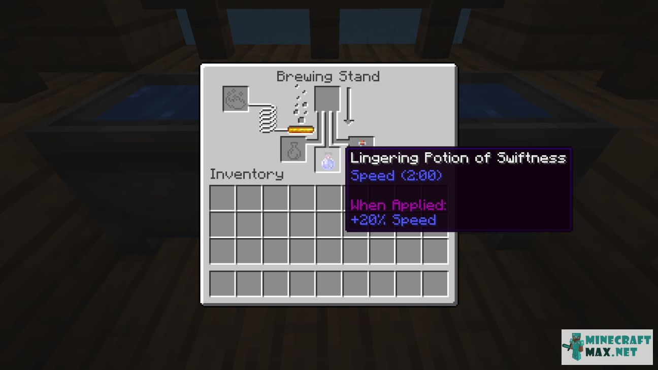 Lingering Potion of Swiftness (long) in Minecraft | Screenshot 1