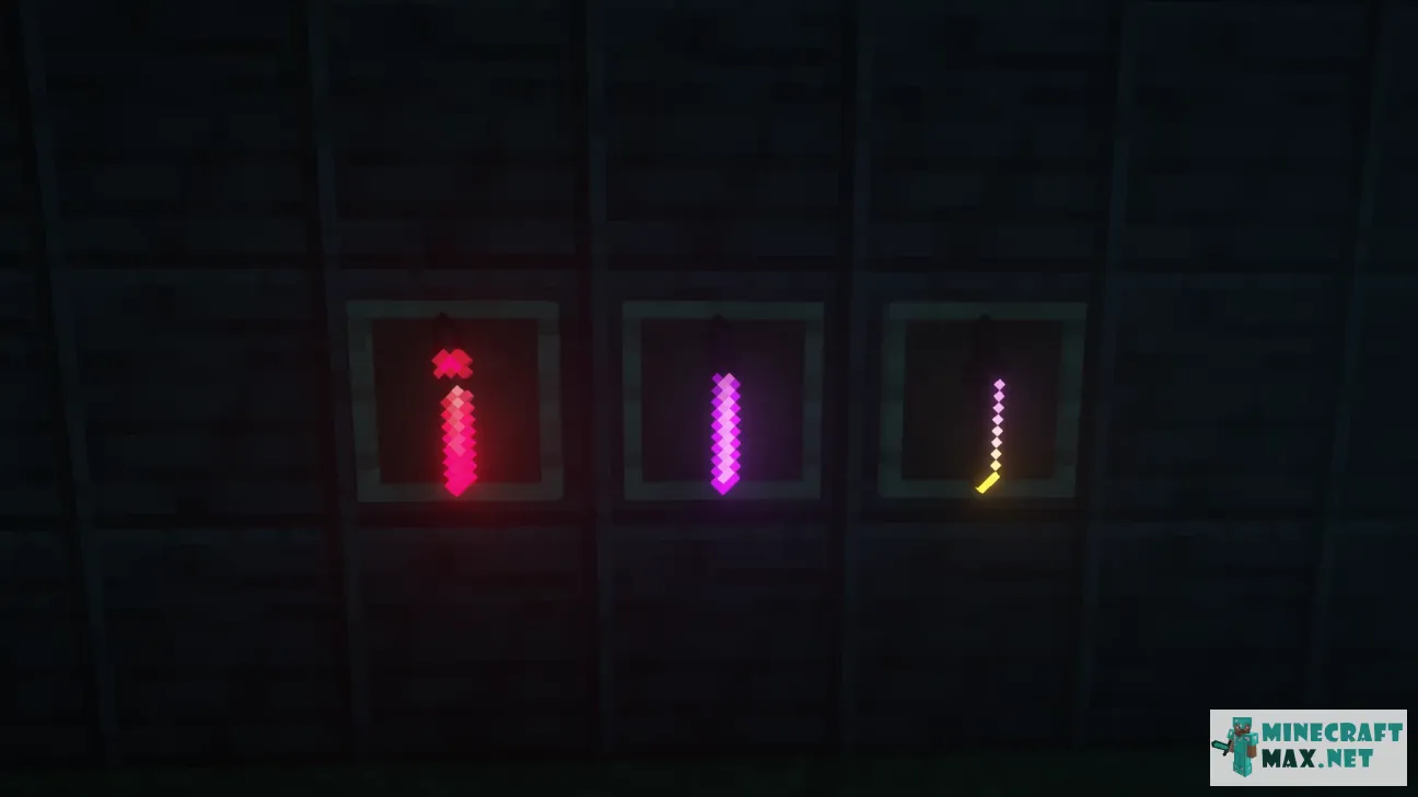 Name based netherite glowing swords textures (V1.0) | Download texture for Minecraft: 1