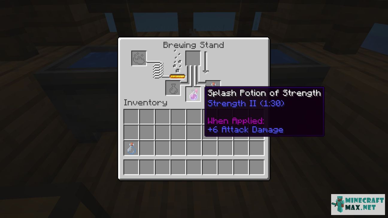 Splash Potion of Strength II in Minecraft | Screenshot 1