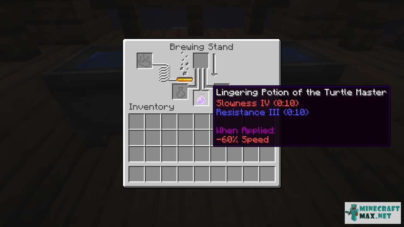Lingering Potion of the Turtle Master (long) in Minecraft | Screenshot 1