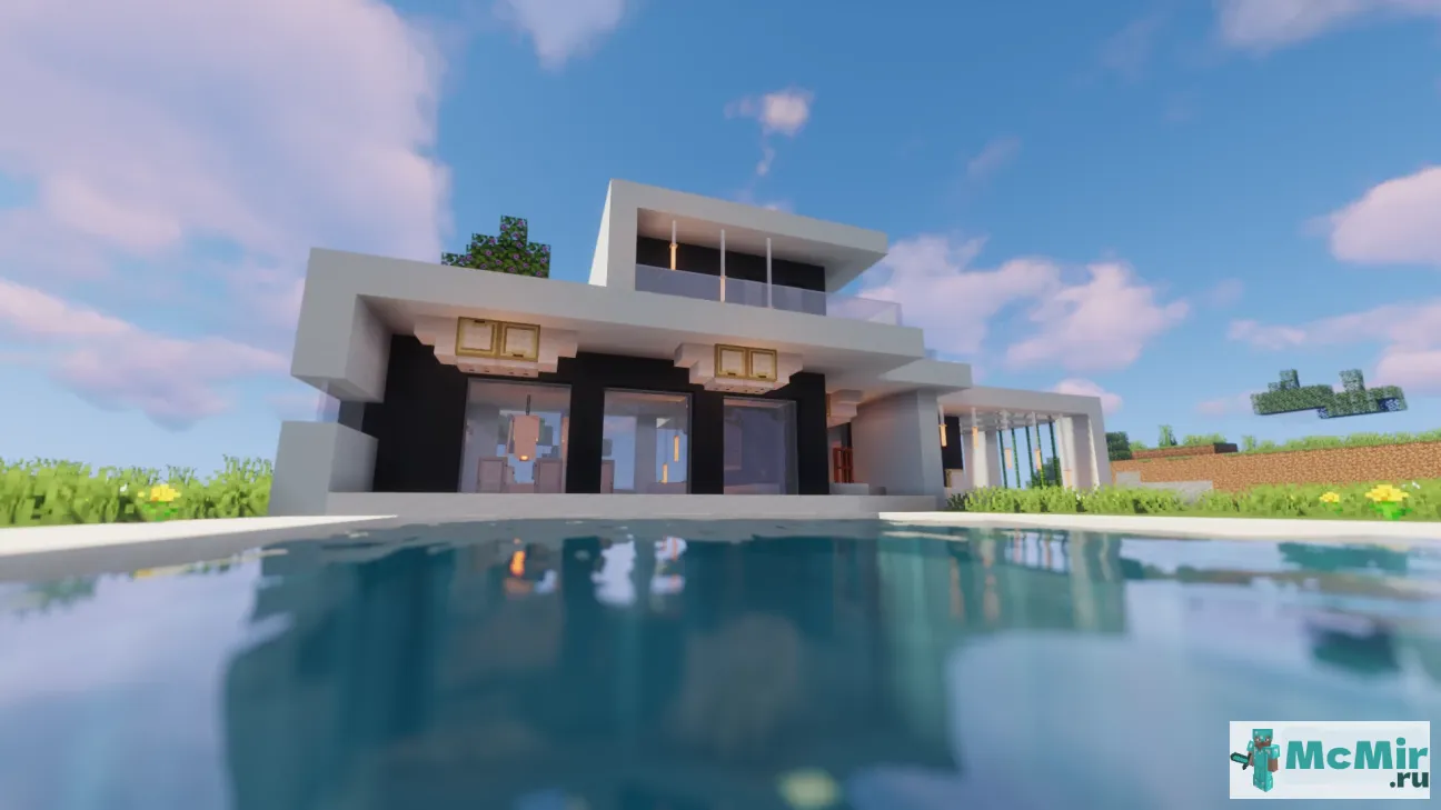 Как пошагово создать красивый дом с бассейном в майнкрафте