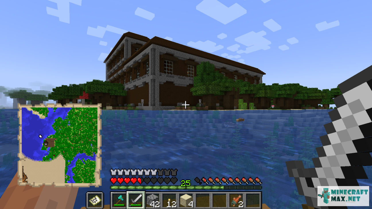 Quests Find a mansion using the map for Minecraft | Screenshot 2