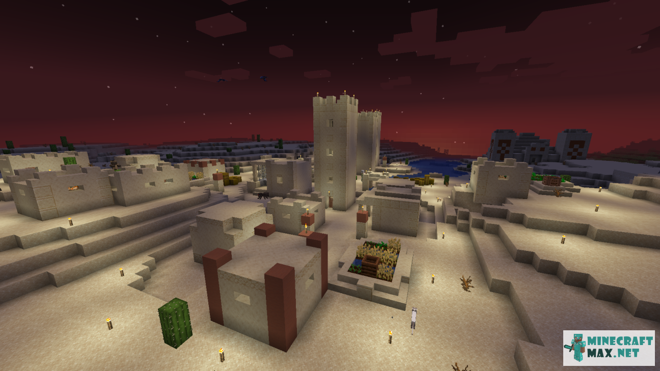 Veiciet uzdevumu Найти башню высотой 4 этажа в деревне programmā Minecraft | Screenshot 2