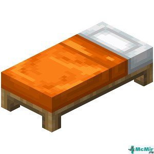 Оранжевая кровать в Майнкрафте