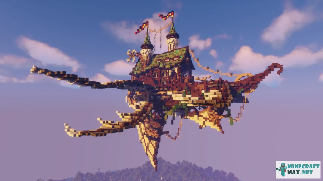 Large Fantasy Airship | Download map for Minecraft: 1