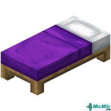Фиолетовая кровать в Майнкрафте